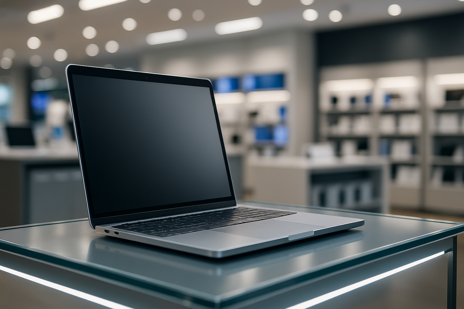haz una laptop que refleje una tienda de productos de tecnologia profesionalmente